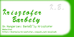 krisztofer barbely business card